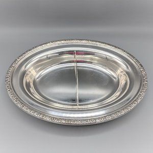 Vintage Gorham Silver Plated Oval Divided Tray 11"